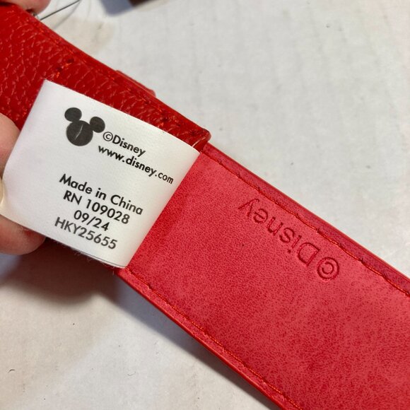 Disney Minnie Mouse Vegan Faux Leather Red Belt Womens Size Medium 30-36" - Picture 10 of 14